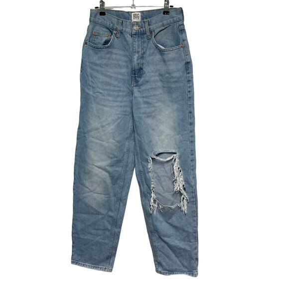 BDG Urban Outfitters Women’s High Rise Baggy Light Wash Distressed Jeans Size 26 - Picture 1 of 6